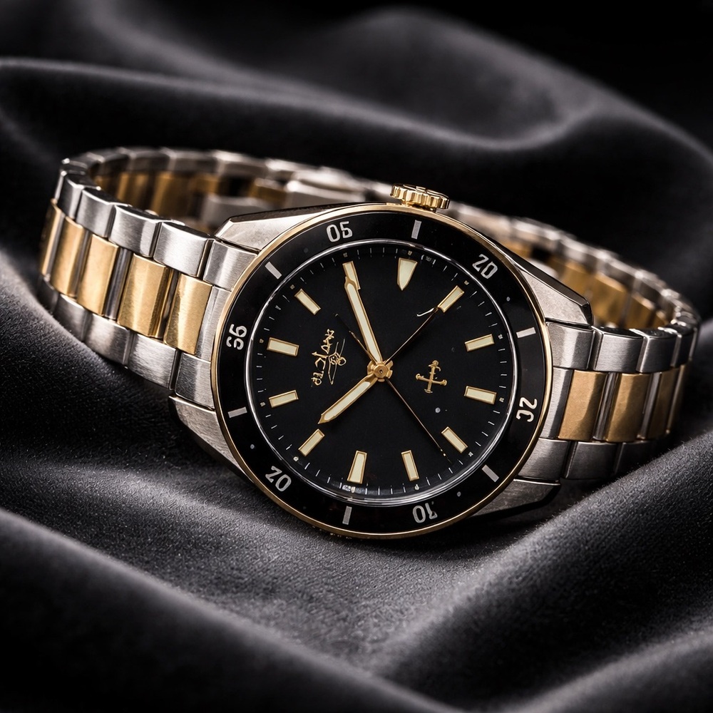 Luxury Invicta Men’s Black and Gold Watch